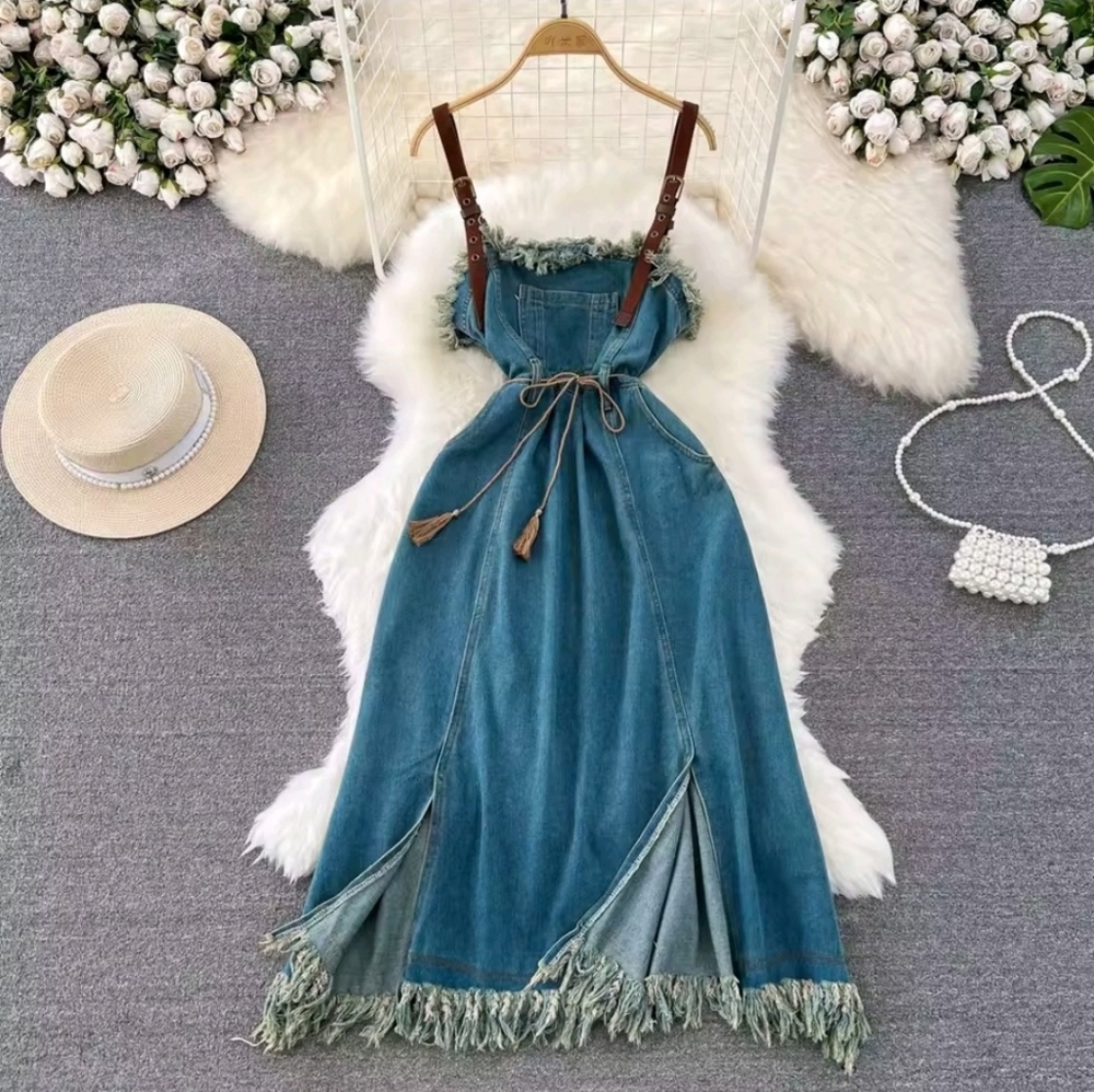 Unique Denim Midi Dress
